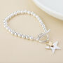 Silver And Gold Plated Double Star Charm T Bar Bracelet, thumbnail 3 of 4