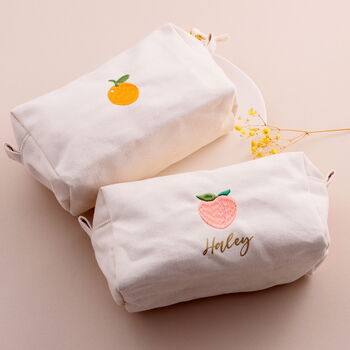 Personalised Embroidered Fruit Cosmetic Or Pencil Case, 4 of 6