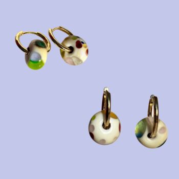 Murano Glass Bead Hoop Earrings, 2 of 3