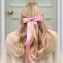 Maxi Satin Hair Bow Barrette In Rose Pink, thumbnail 1 of 7