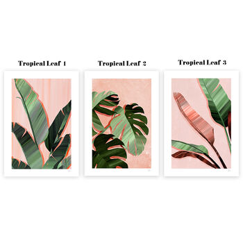Tropical Leaf Prints Set Of Three, 6 of 10