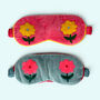 Embroidered Velvet And Cotton Eye Mask | Sunflower, thumbnail 1 of 7