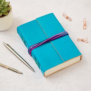 Distressed Three String Coloured Leather Journals, 9 of 12