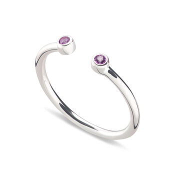 February Birthstone Open Style Ring, Amethyst, 3 of 5