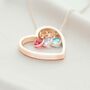 Family Birthstone Heart Personalised Necklace, thumbnail 3 of 12