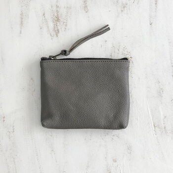 Fair Trade Leather Zip Coin Purse Contrast Lining, 9 of 12
