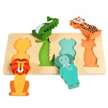 Wild Animals Wooden Puzzle Toddler Gift, 4 of 4