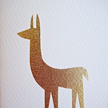 Handmade Gold Foil Llama Couple Birthday Card, 5 of 8