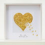 Framed Golden Wedding Anniversary Butterfly Heart Artwork, thumbnail 2 of 6