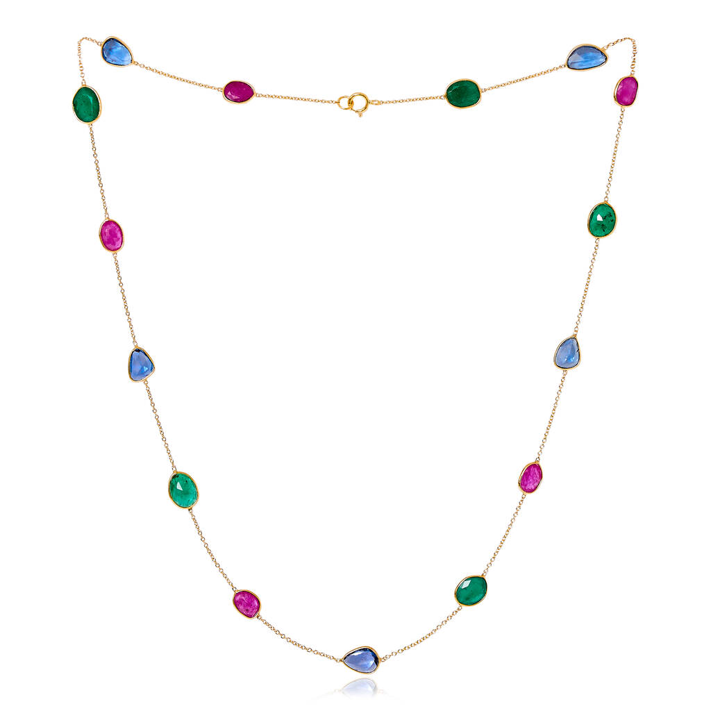 Ruby Emerald And Sapphire Necklace, 1 of 5