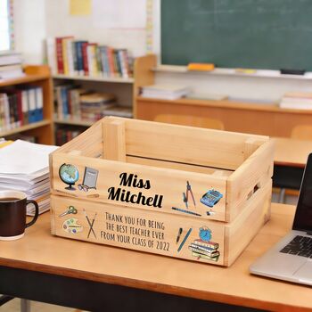 Teacher Hamper Treat Gift Box Crate, 3 of 3