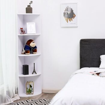 Four Tier Corner Shelf Bookcase Unit, 4 of 6