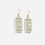 Matching Earrings And Necklace | Cream And Green | Rectangle Set, thumbnail 4 of 11