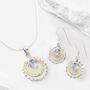 Infinity Universe Moonstone Necklace And Earring Set, thumbnail 1 of 10