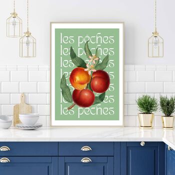 'Les Peches' Illustration With French Typography, 3 of 4