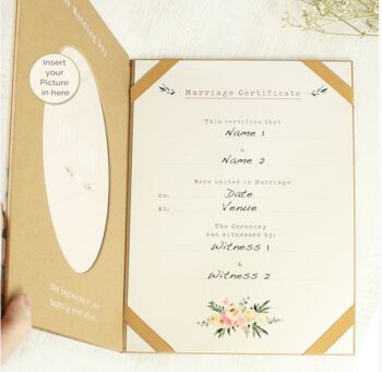 Personalised Wedding Certificate Display Book, 4 of 4