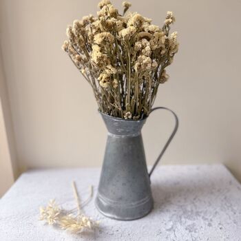 Cream Dried Wildflowers In Silver Jug, 3 of 3