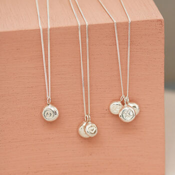 Small Initial Pebble Necklace. Recycled Sterling Silver, 10 of 11