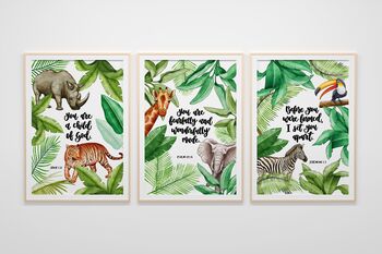 Bible Verse Jungle Nursery Print Set Of Three, 2 of 7