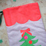 Personalised Striped Scallop Christmas Stocking, thumbnail 4 of 7
