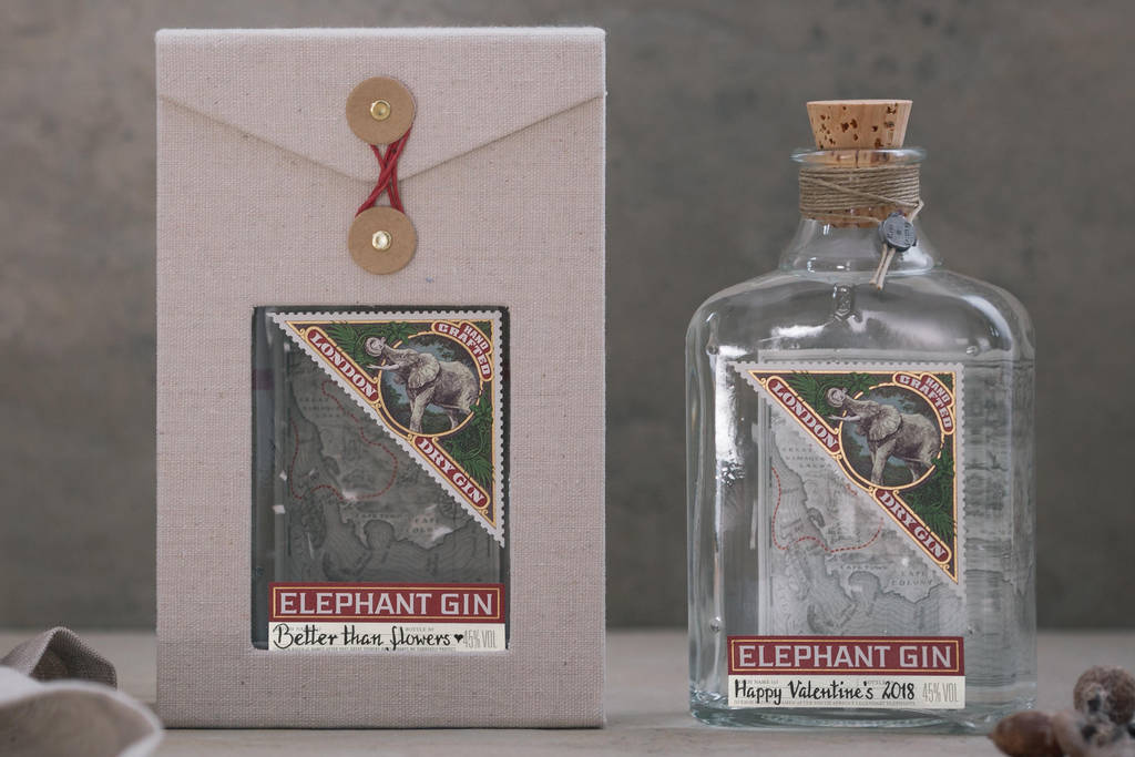 Personalised Elephant Gin Set In Linen Box + Tote Bag By Elephant Gin |  notonthehighstreet.com