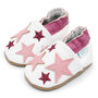 Dotty Fish Pink Twinkle Soft Leather Baby Shoes With Non Slip Sole, thumbnail 6 of 10