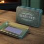 Match Tin Fireside Storage Box Candle Incense Stocking Filler In Sage Green, thumbnail 1 of 6