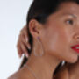 Petal Drop Earrings Pear Cut Ruby 18ct Gold Vermeil, thumbnail 3 of 6