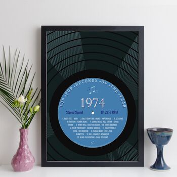 Personalised 50th Birthday Print Year 1974 Music Gift, 7 of 12