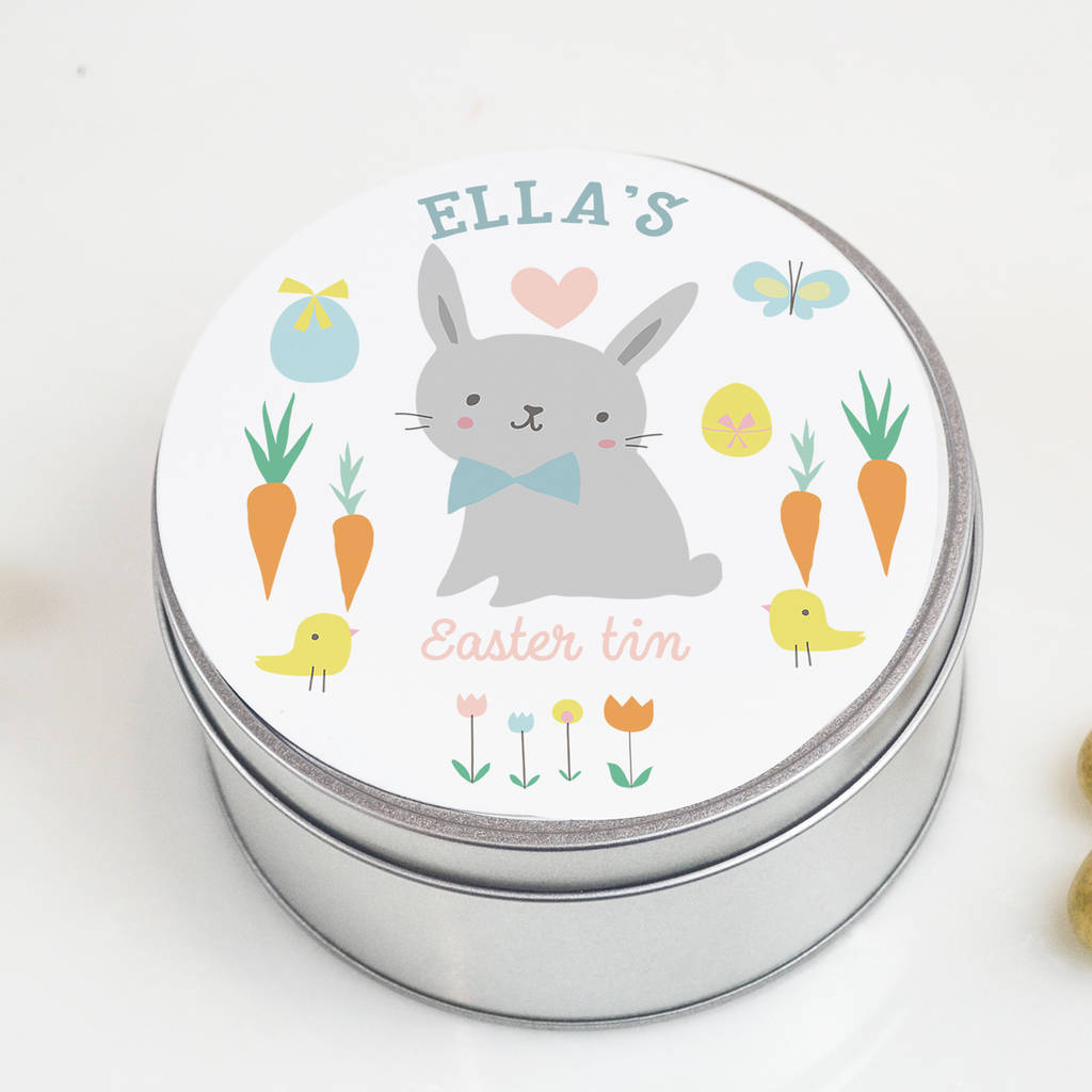 Personalised Easter Tin By Peach Tea Studio