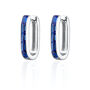 Oval Baguette Hoop Earrings With Blue Stones, thumbnail 4 of 7
