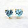 Aquamarine Heart March Birthstone Stud Earrings, thumbnail 1 of 3