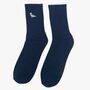 Men's Blue Tit Embroidered Cotton Socks Three Pack, thumbnail 3 of 5