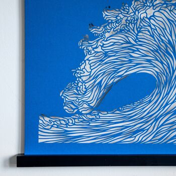 Mermaid 'Let It Flow' Blue Papercut Wall Art, 6 of 11