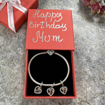 70th Birthday Charm Personalised Silver Bracelet Gift, 2 of 9