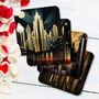 Urban Horizons Art Deco Set Of Four Pu Leather Coasters, thumbnail 5 of 8