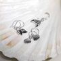 Sterling Silver Spiral Shell Dangly Earrings, thumbnail 4 of 7