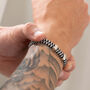 Men's Cord And Silver Fingerprint Family Bracelet, thumbnail 3 of 8