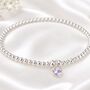 Sterling Silver June Heart Birthstone Bracelet, thumbnail 1 of 10