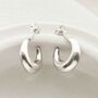 Sterling Silver Bold Hoop Stud Earrings, thumbnail 8 of 9