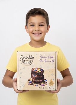Kids Baking Kit Diy Rainbow Frosted Slim Brownie Gift, 2 of 12
