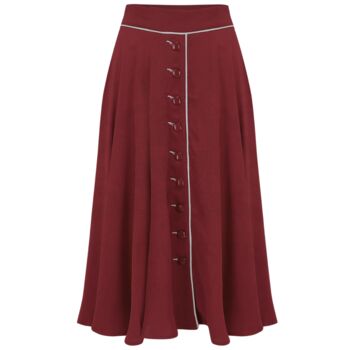 Rita Skirt In Windsor Wine Vintage 1940s Style, 2 of 2