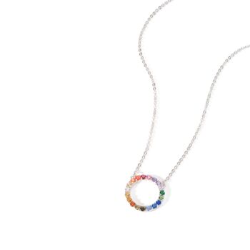 Sterling Silver Multi Colour Cubic Zirconia Halo Set, 6 of 9