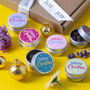 Happy Christmas Wildflower Stocking Filler Gifts Set Of Six Mini Tins, thumbnail 1 of 6