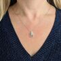 The Duo Rose Quartz Necklace, Silver, thumbnail 3 of 12