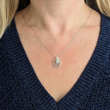 The Duo Rose Quartz Necklace, Silver, 3 of 12