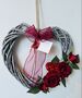 Valentines Red Rose Heart Hanging Wreath, thumbnail 1 of 6