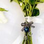 Bridal Bouquet Charm – Blue Heart, Bow, Horseshoe And Clover, thumbnail 1 of 2