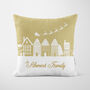 Personalised Gold Village Christmas Cushion, thumbnail 4 of 7