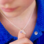 Girl's Silver Angel Wing And Birthstone Charm Necklace, thumbnail 3 of 9